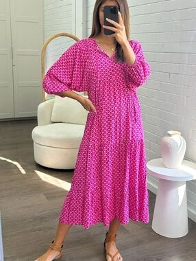 Miduo Midi Floral Loose Flowy Dress